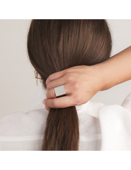 Inel PLATTITUDE patrat, Minimal, realizate manual. - Monom