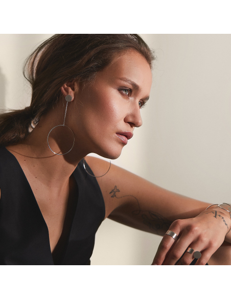 Cercei OVERSIZED CIRCLE Minimal, realizate manual. - Monom