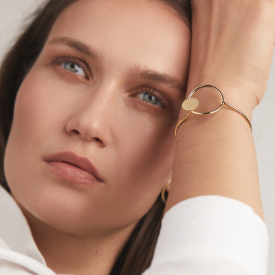 Bratara PLATTITUDE CIRCLED design minimal, realizata manual. - Monom