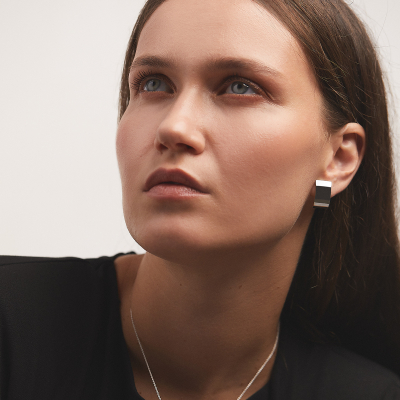 Cercei PLATTITUDE RECTANGLE Minimal, realizati manual. - Monom