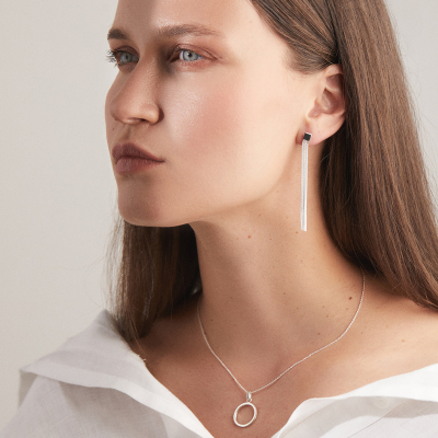 Square Chandelier Minimal Earrings, Handmade by Monom 2