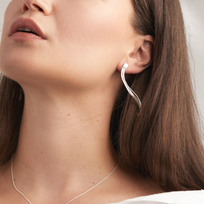 Square Chandelier Minimal Earrings, Handmade by Monom