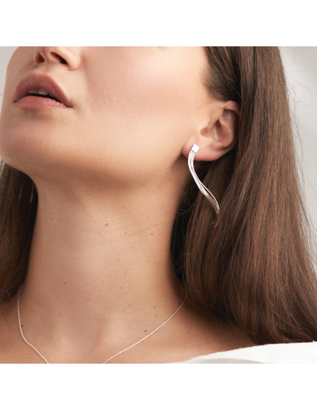 Square Chandelier Minimal Earrings, Handmade by Monom