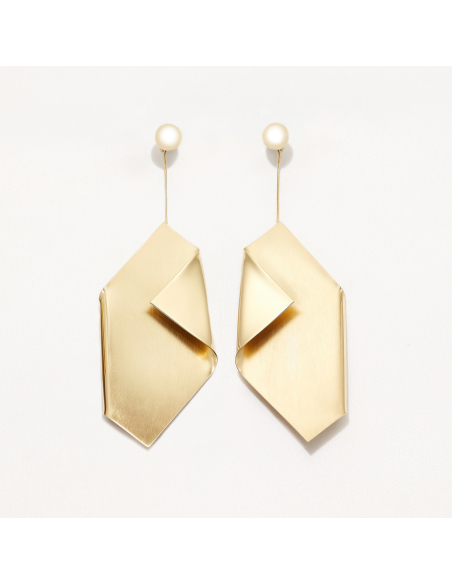 Cercei IMPERFECT LEAF Minimal, realizati manual - Monom