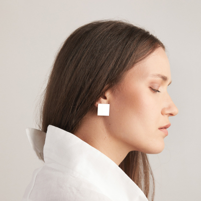 PLATTITUDE earrings Minimalist, handcrafted - Monom