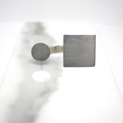 PLATTITUDE DOUBLE ring Minimalist, handcrafted - Monom 2