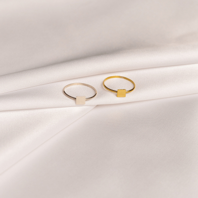 Inel MINIM patrat Minimal, realizat manual. - Monom 2