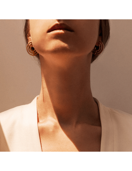 Introspect Circle Hoops earrings  Minimalist, handcrafted - Monom