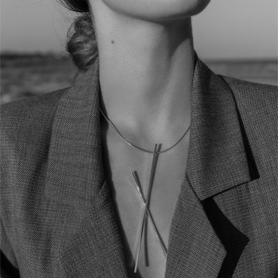 Colier ALPHABET X Minimal, realizat manual. - Monom